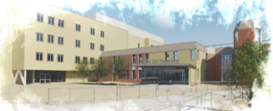Illustration of the new main entrance and ED at Ipswich Hospital