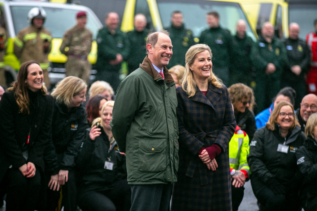 Their royal highnesses Earl and Countess of Wessex at Essex & Herts Air Ambulance’s (EHAAT) airbase at North Weald