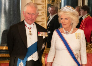 King Charles and Camilla standing side by side